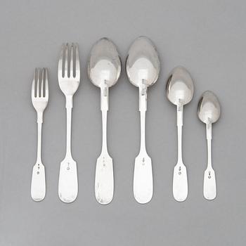 A 24-piece set of Estonian silver cutlery, maker's mark of Joseph Kopf, Tallinn 1928-39.