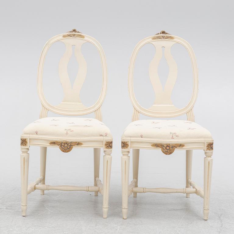 Dining group, 10 pieces, Gustavian style, 20th century.
