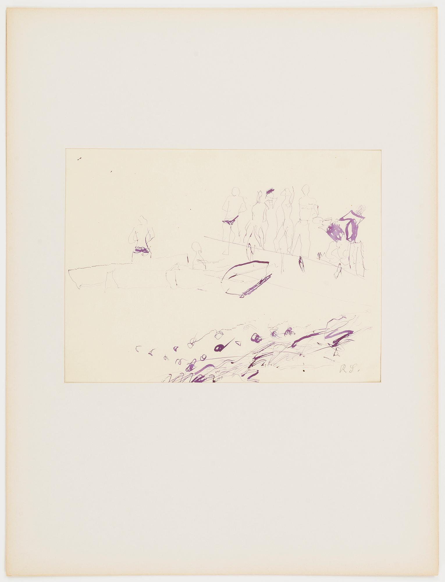 Ragnar Sandberg, ink drawings, 4, signed RS.
