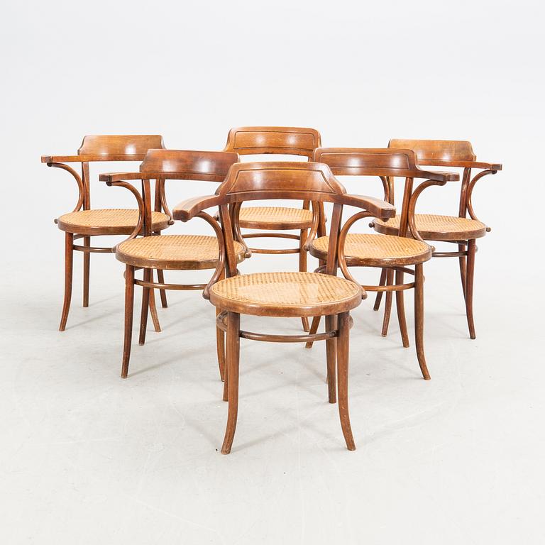 A set of six Ligna and Thonet armchairs eraly 1900s.