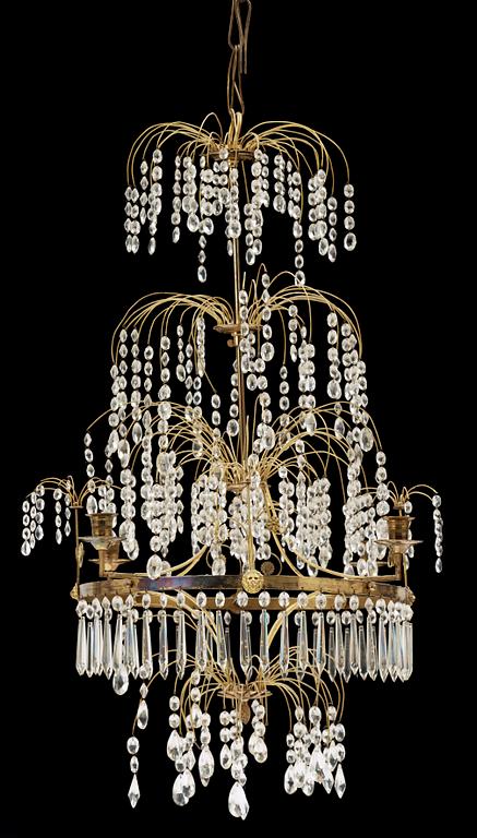 LJUSKRONA, gustaviansk stil, 1800-tal. Höjd ca 88 cm.