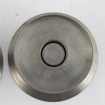 Sylvia Stave, ljusstakar, ett par, tenn, CG Hallberg, Stockholm 1933.