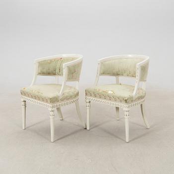 A pair of armchairs signed ESS, Sengustavian, Lindome works.