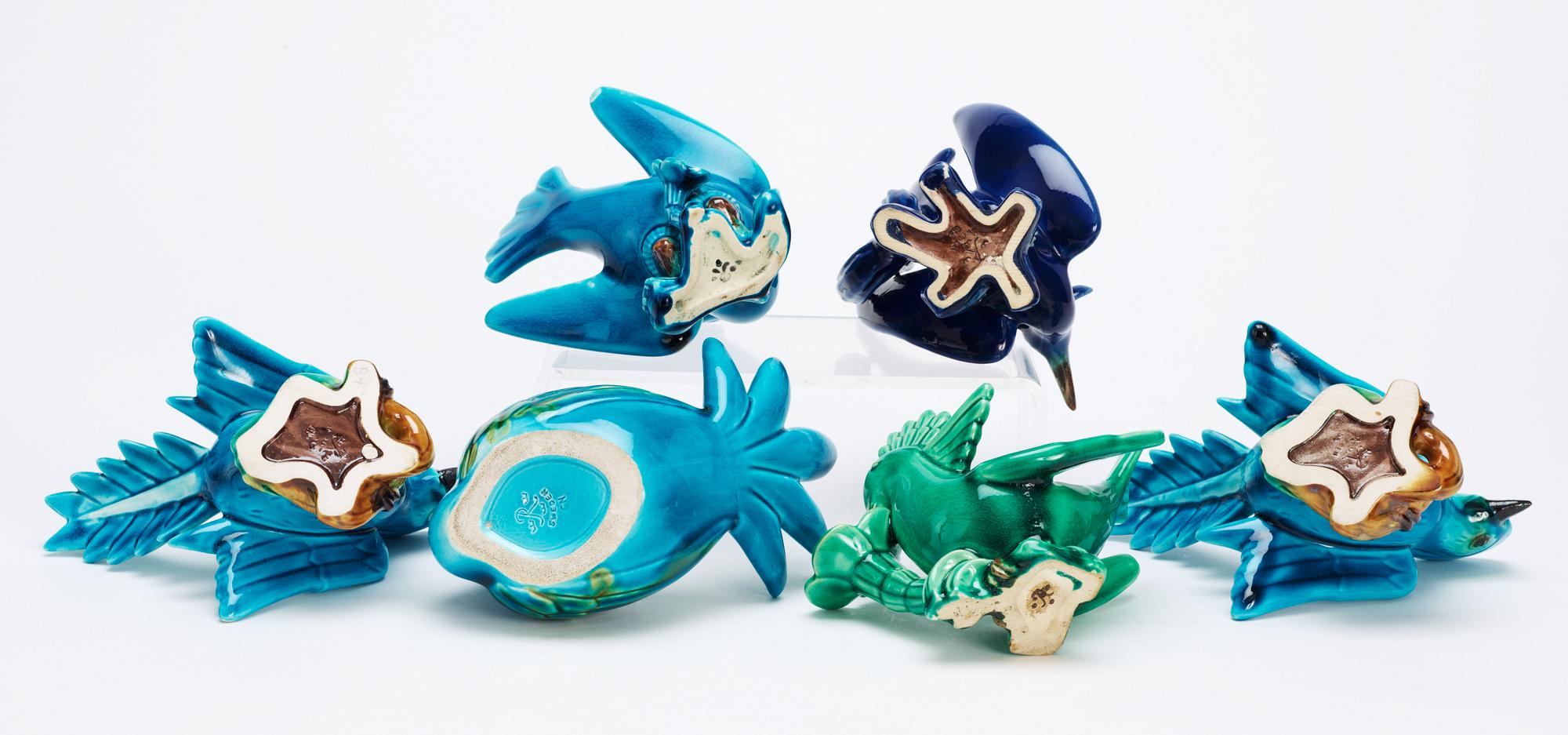 A set of six Gunnar Nylund stoneware figures of birds, Rörstrand.