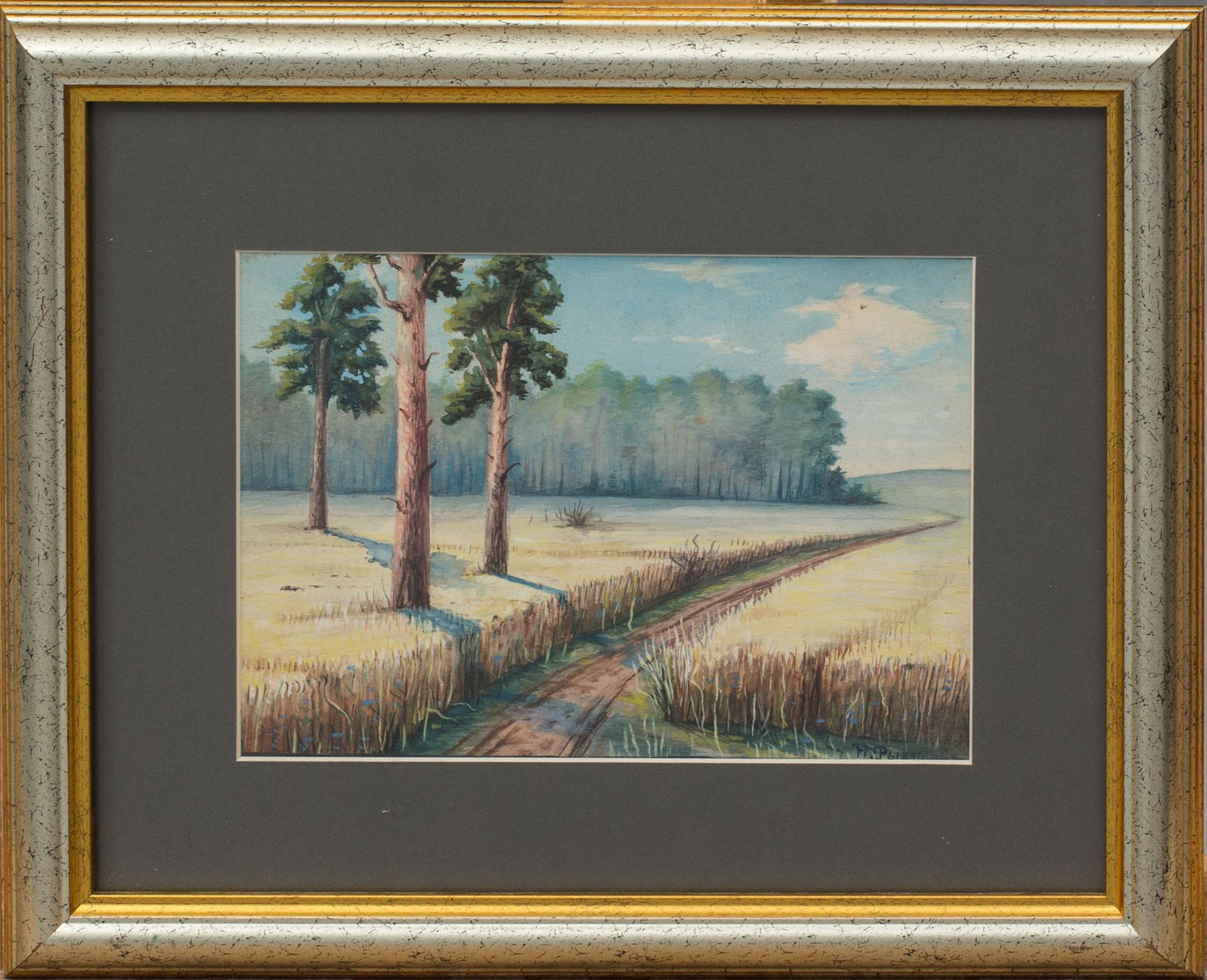 NIKOLAJ RYKALOFF, akvarell. Signerad.