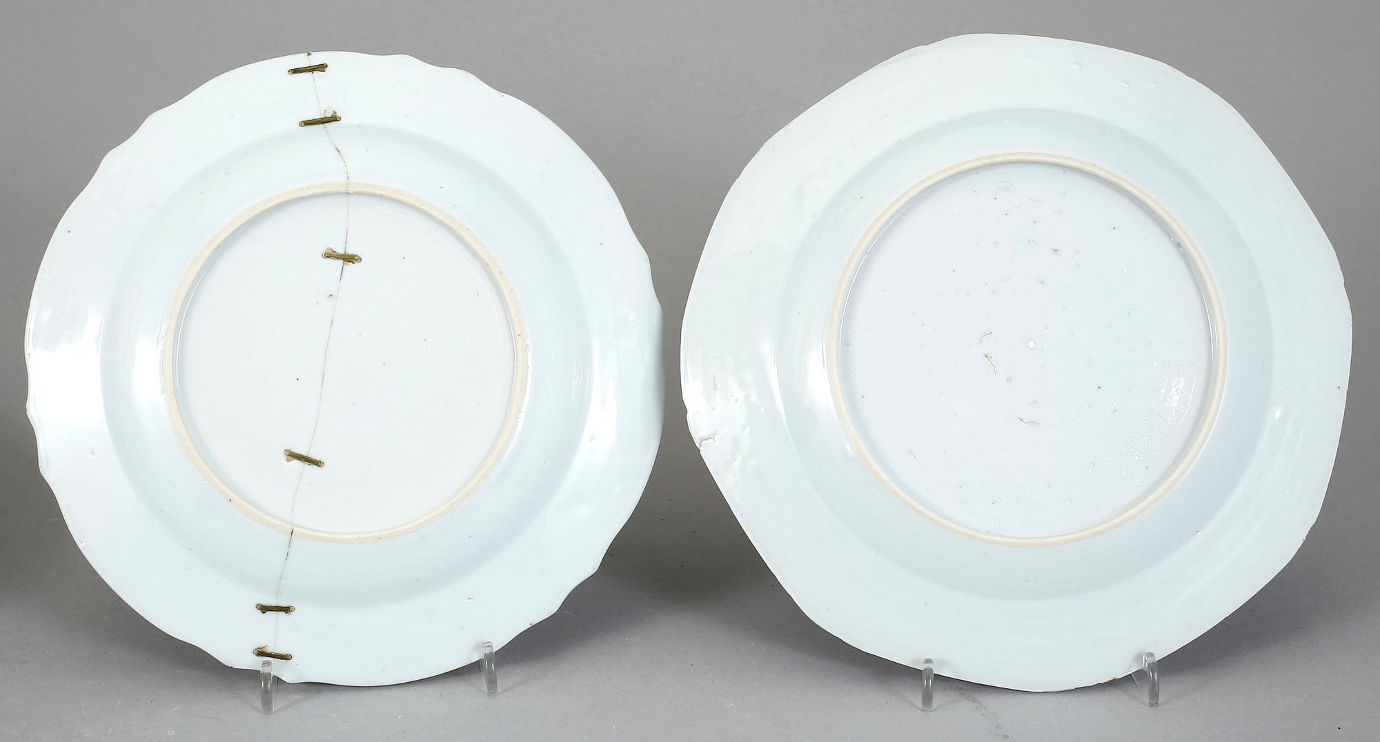 TALLRIKAR, 9 st, porslin, Qianlong, Kina 1700-tal.