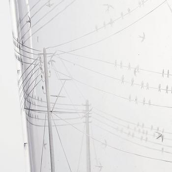 Edward Hald, an engraved glass vase, Orrefors 1953.