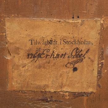 Erhardt Göbel, spegel signerad och daterad 1761 (?) rokoko.