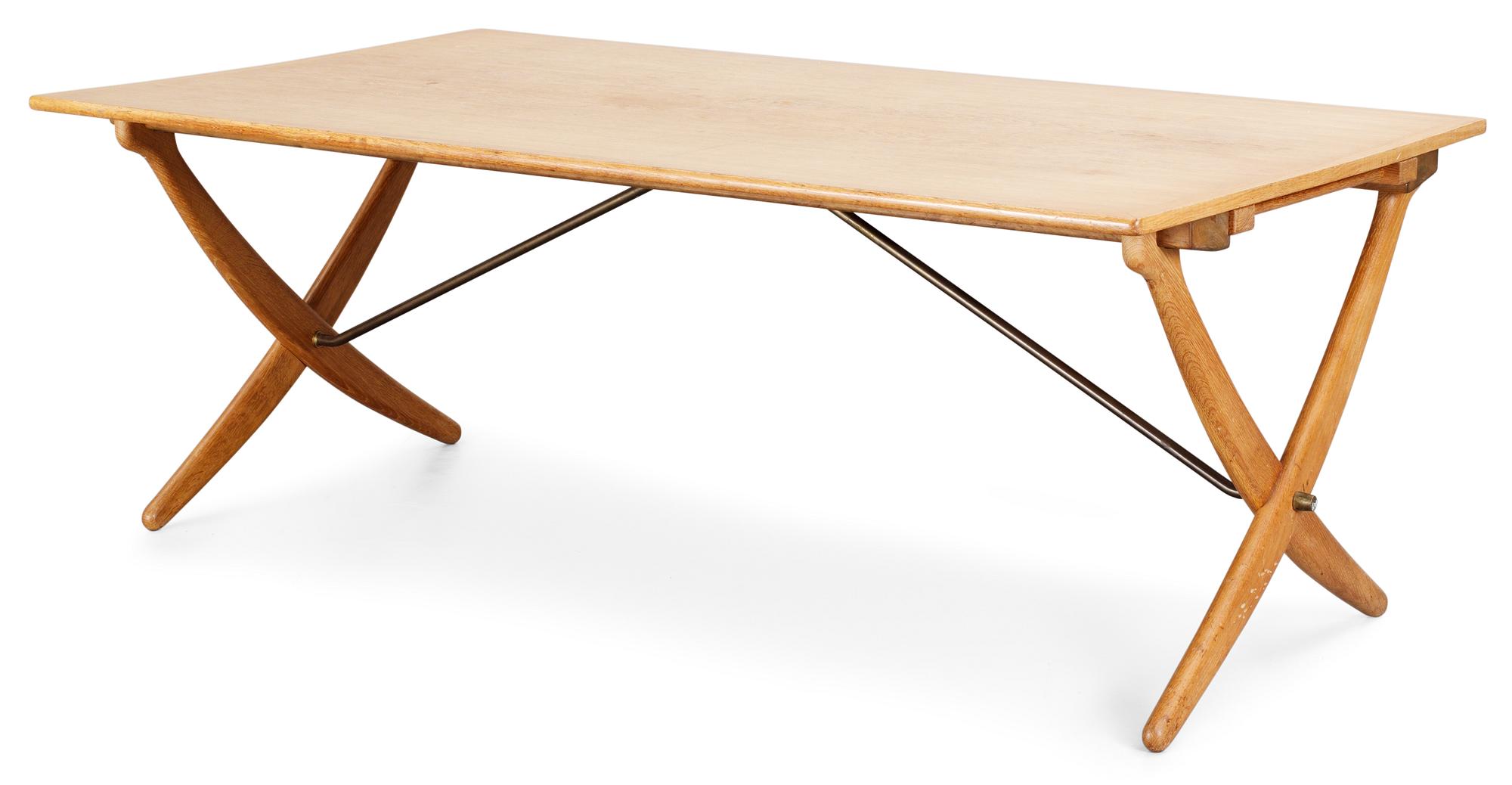 A Hans J Wegner oak dinner table by Andreas Tuck, Denmark, 1950's-60's.