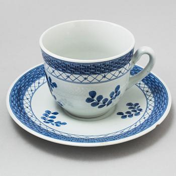 KAFFESERVIS, 10 delar, porslin, "Tranquebar", Aluminia och Royal Copenhagen.