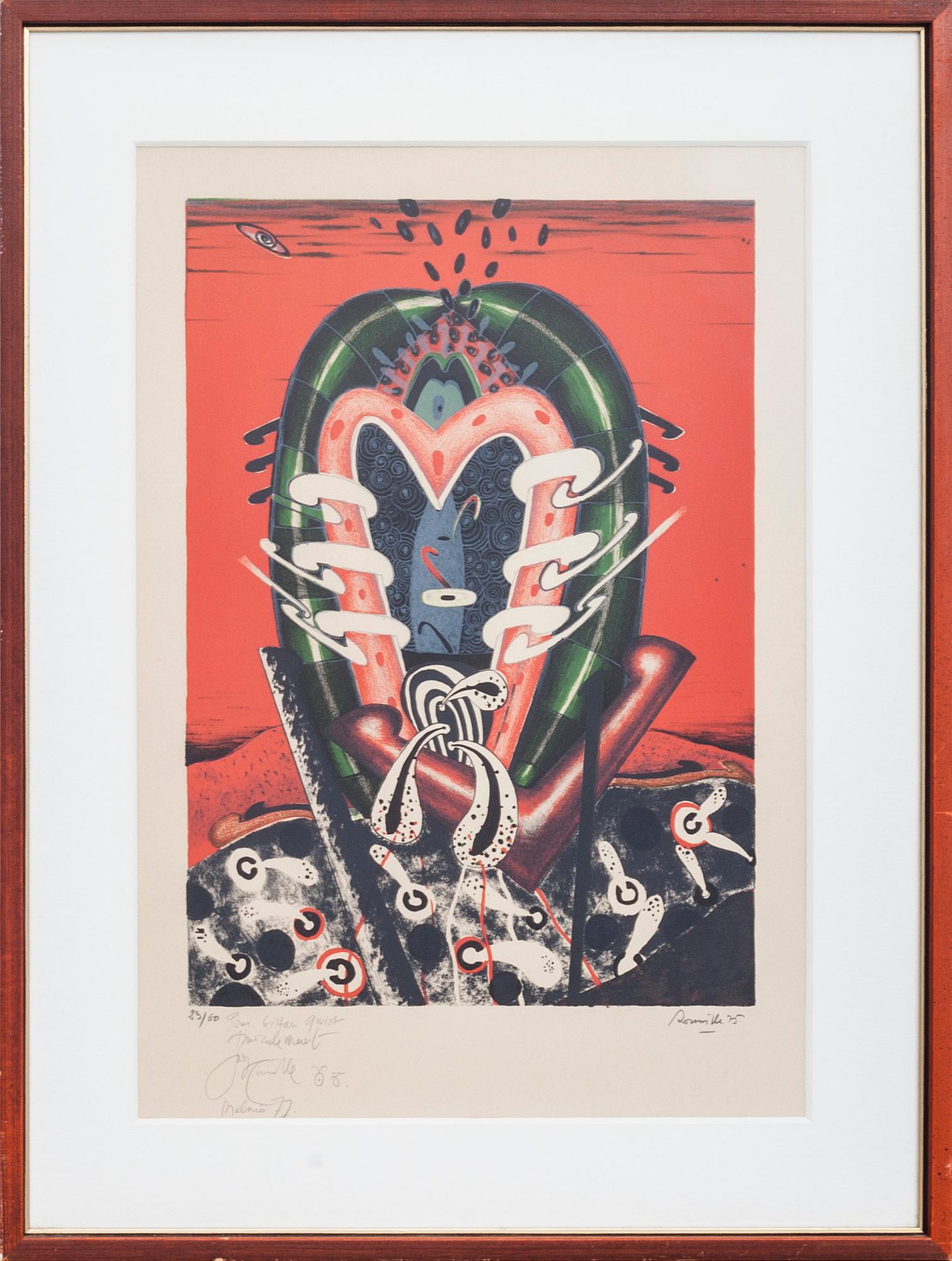 GUY ROUSSILLE, färglitografi, signerad med dedikation 23/60 samt daterad -75.