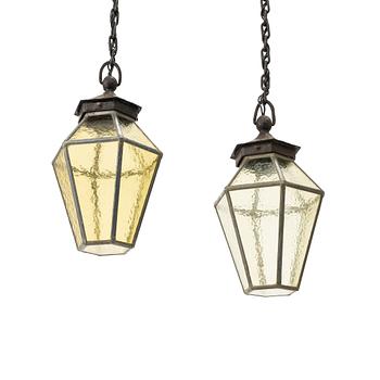 Harald Notini, a pair of ceiling lamps model 5912, Arvid Böhlmarks Lampfabrik, Stockholm, 1920s.