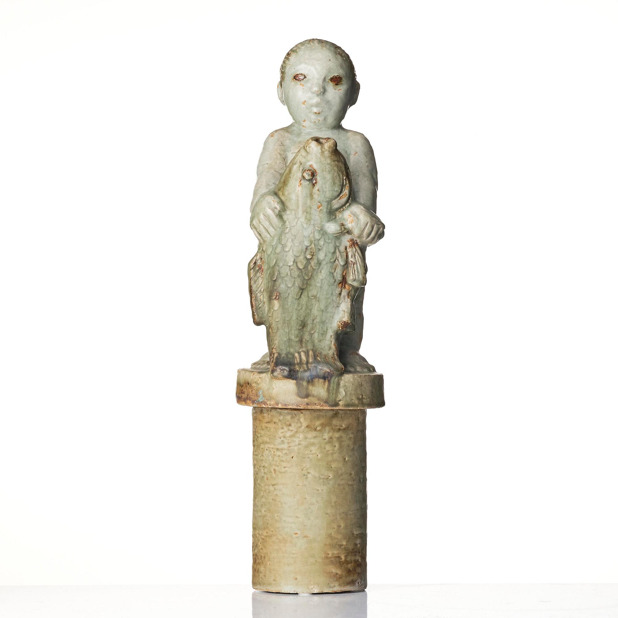 Michael Schilkin, a stoneware sculpture, in two parts, Arabia, Finland, 1940s.