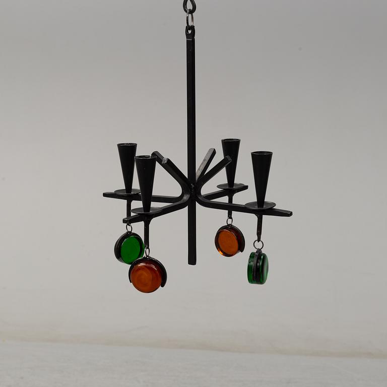 GUNNAR ANDER, a pair of hanging candelabra, Ystad Metall, second half of the 20th century.