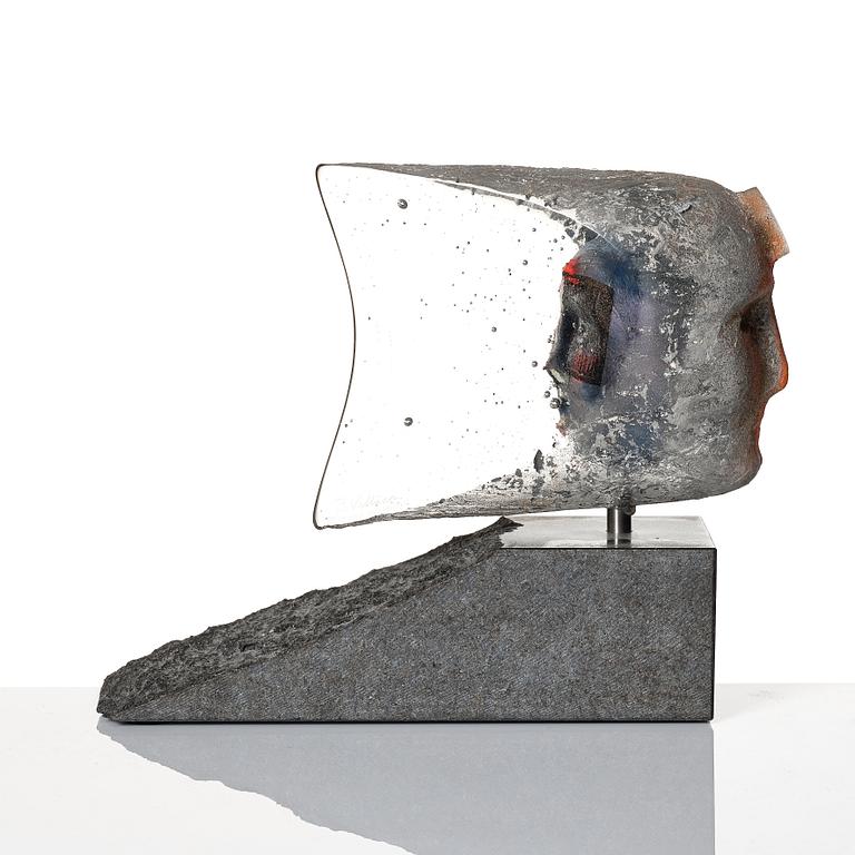 Bertil Vallien, 'Janus', a unique glass sculpture, Kosta Boda, Sweden.