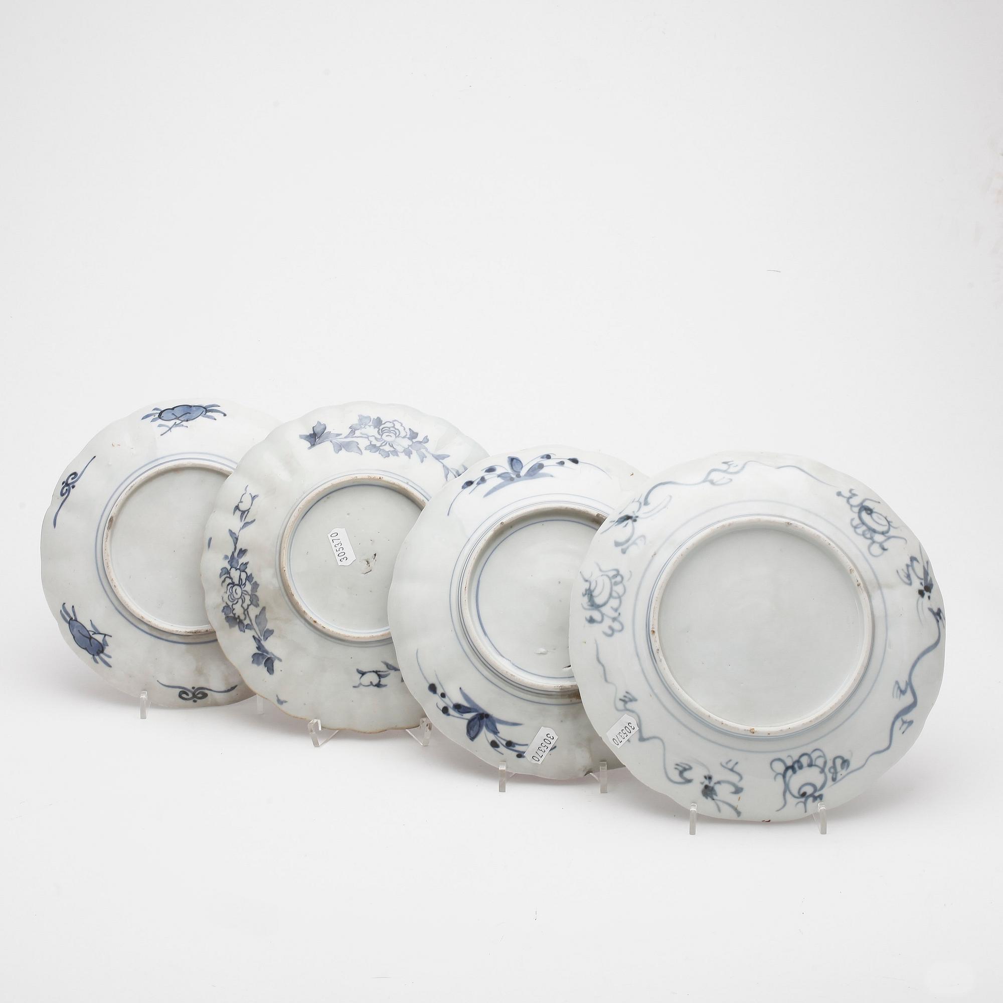 FAT, 4 st, porslin, Imari, 1800-tal.