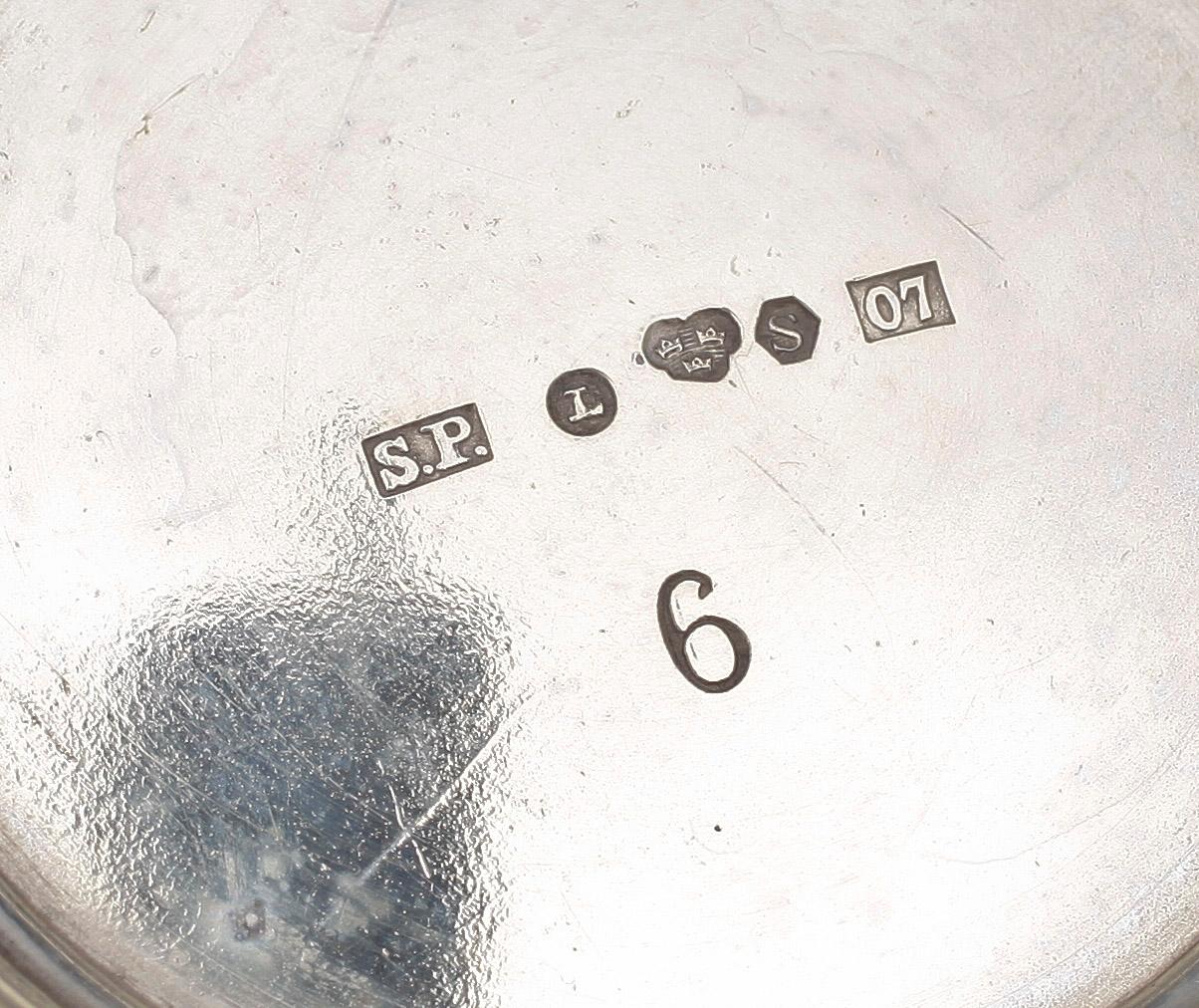 PARTI SILVER, 8 delar, olika tillverkare, bla JE Skreij, 1800-1900-tal. Totalvikt ca 550 gram.