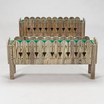 Blombänk, ett par, furu.