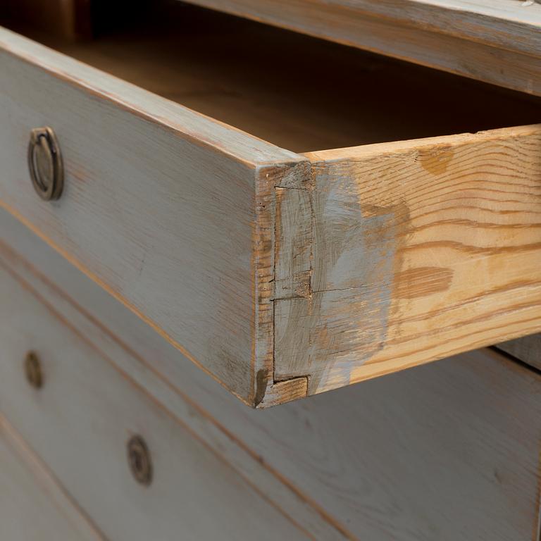 A 19th century painted chest of drawers.