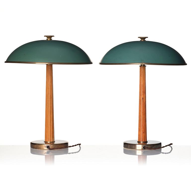 Erik Tidstrand, a pair of table lamps model "29595", Nordiska Kompaniet, 1930s.