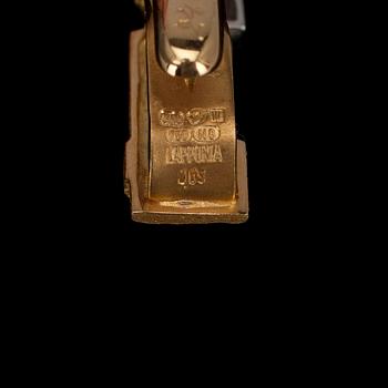 SLIPSNÅL, guld 18K, diamanten 0.05 ct. "Crust of Ice" Björn Weckström, Lapponia, 1990.