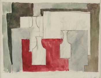 Philip von Schantz, watercolor, signed and dated 1957.