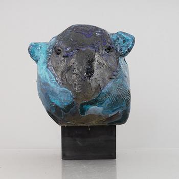 Henrik Allert, a stoneware sculpture of an animal's head, signed.