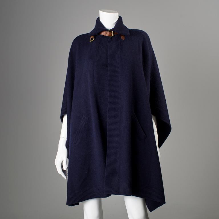 A wool-and cashmere poncho by Ralph Lauren.