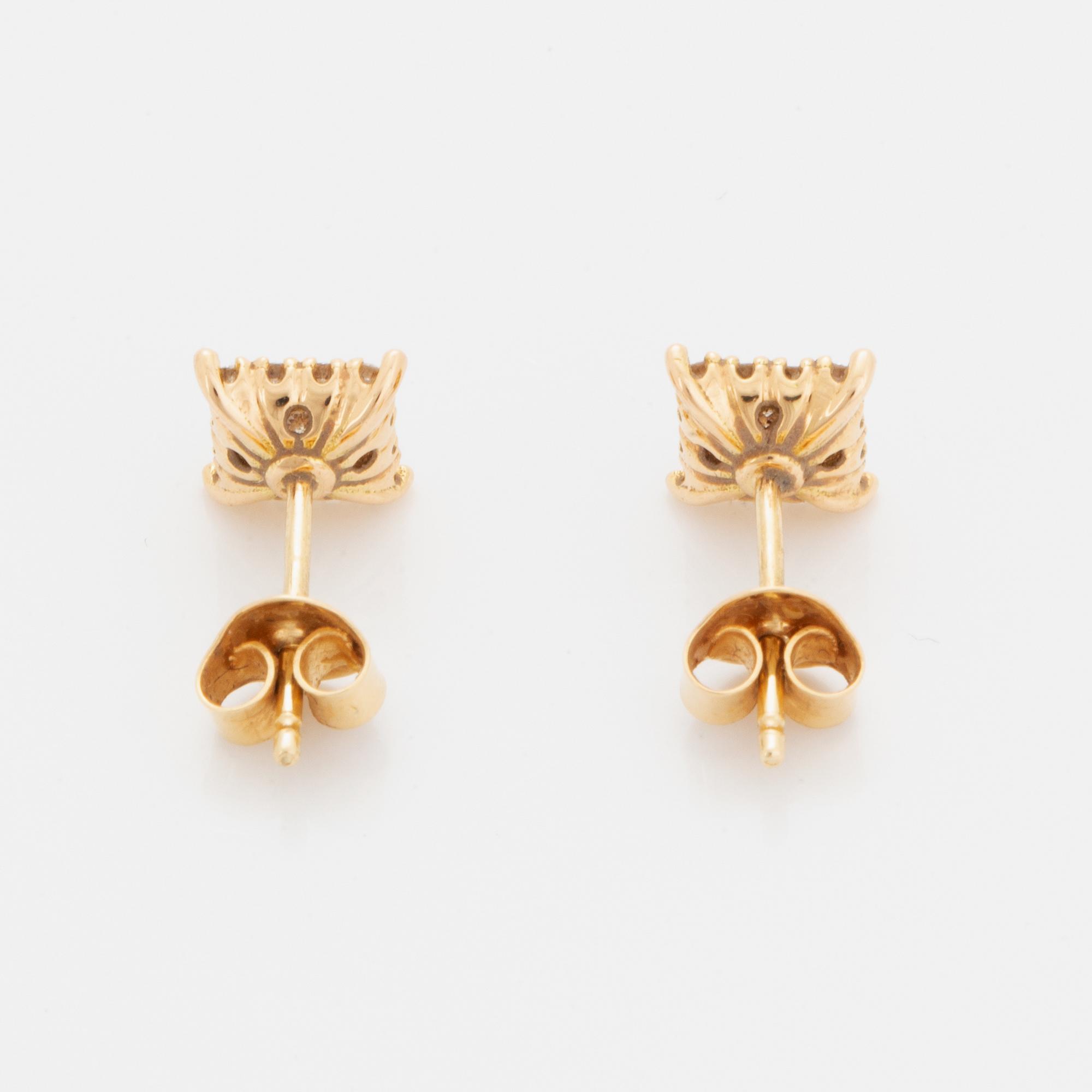 Diamond earrings.