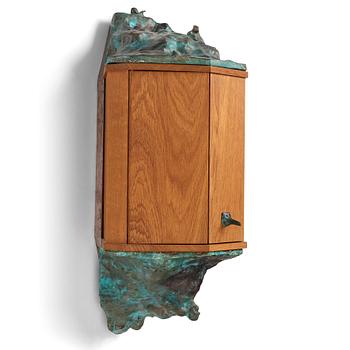 143. Rolf Hanson, an oak and patinated bronze wall cabinet 'Pica Pica', ed. 3/ 19 by Källemo, Sweden, post 1998.