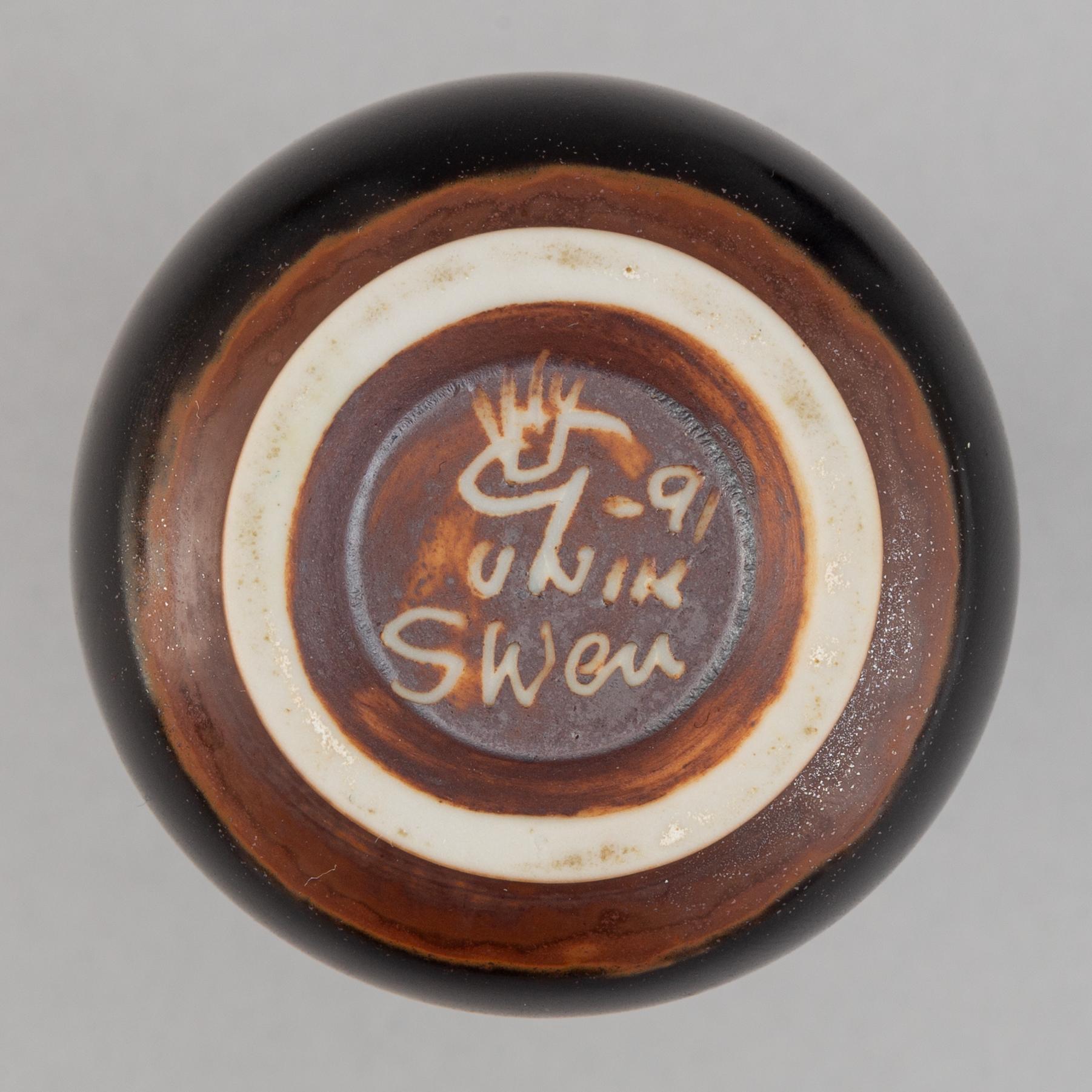 Sven Wejsfelt, a set of two stoneware vases for Gustavsbergs studio.