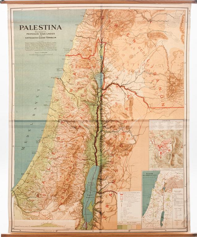 SKOLKARTOR, 2 st. Palestina resp Bibelns länder.