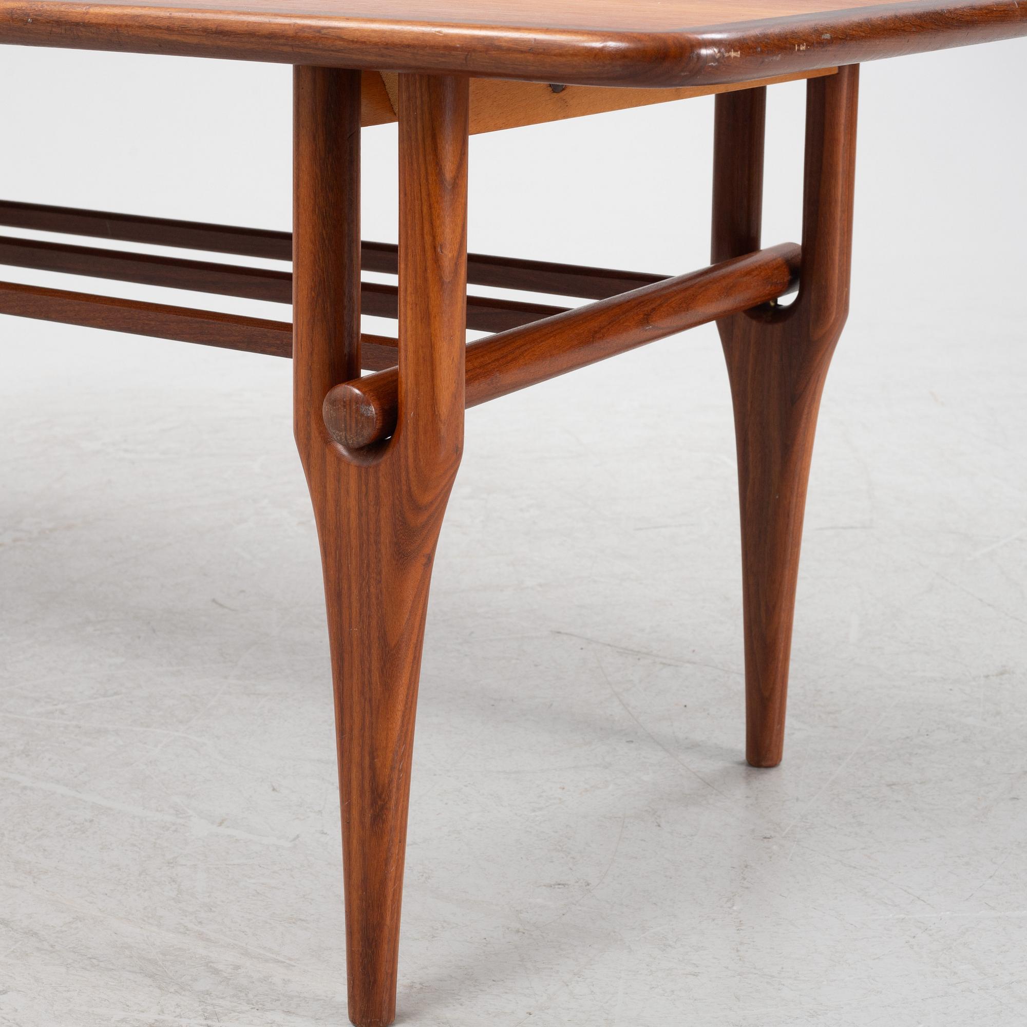 A Scandinavian teak coffee table.