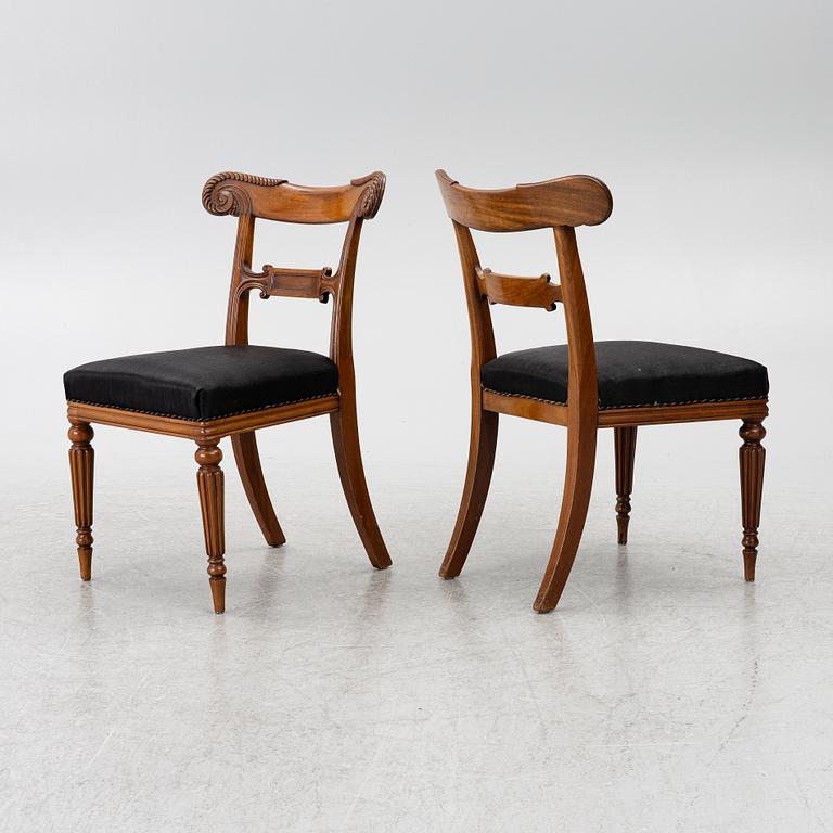 A set of 7 chairs, Empire style, W. Taylor & Sons, circa 1900.