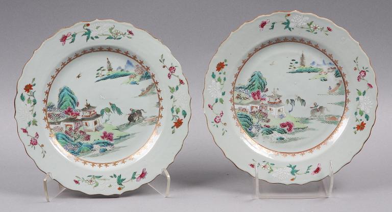 TALLRIKAR, 4 st, porslin, Kina, 1700-tal.