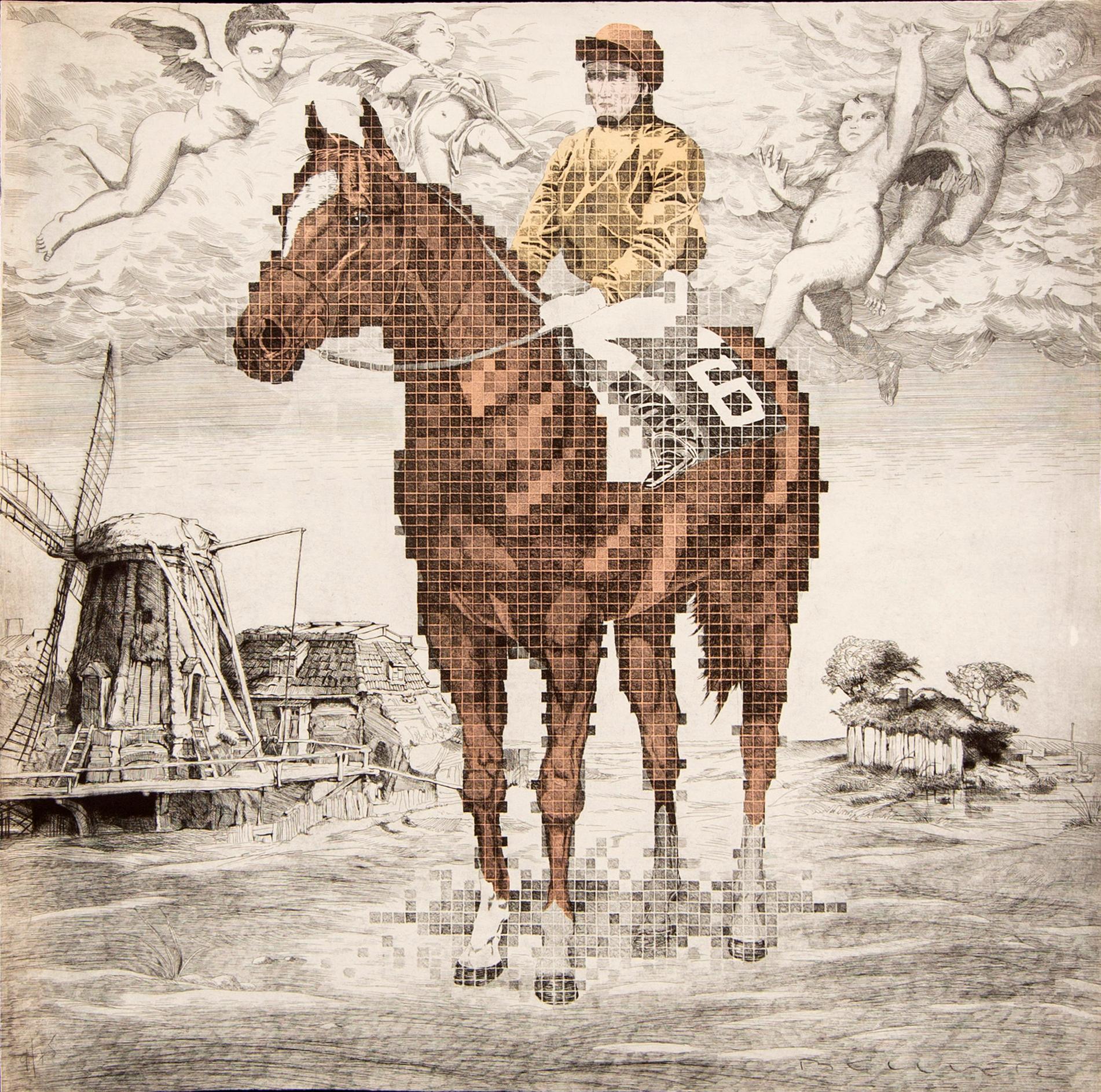 Fernando Bellver, a signed and numbered hans colored etching.
