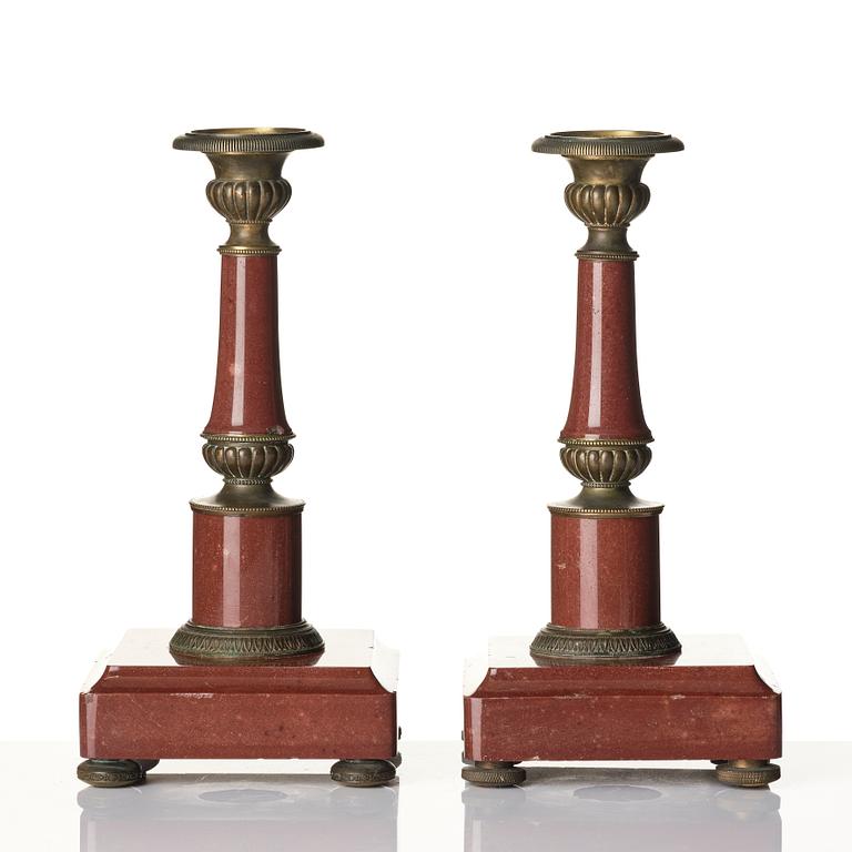 A pair of presumablu russian candlesticks.