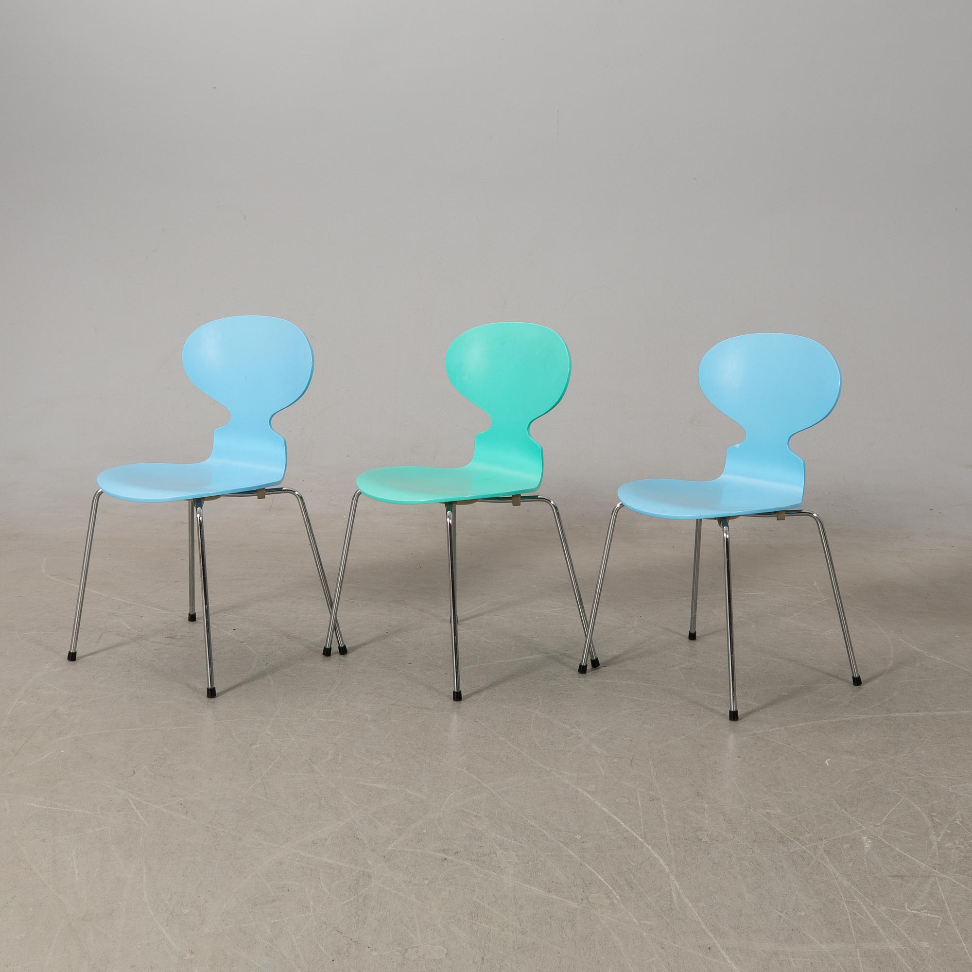 Arne Jacobsen, chairs 6 pcs, "Ant", Fritz Hansen, 1993.