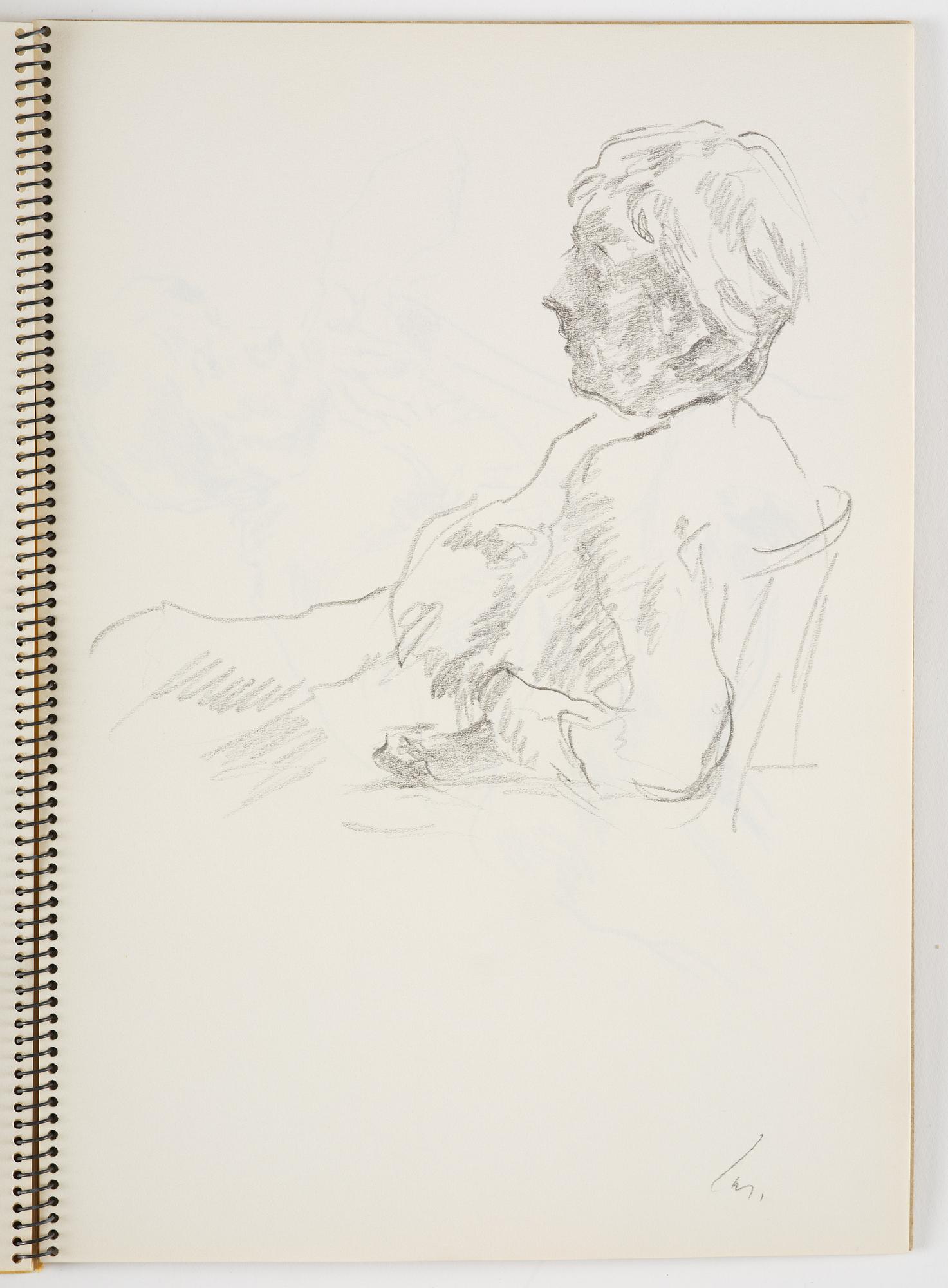 Lotte Laserstein, Skissblock med 23 teckningar varav 3 signerade.