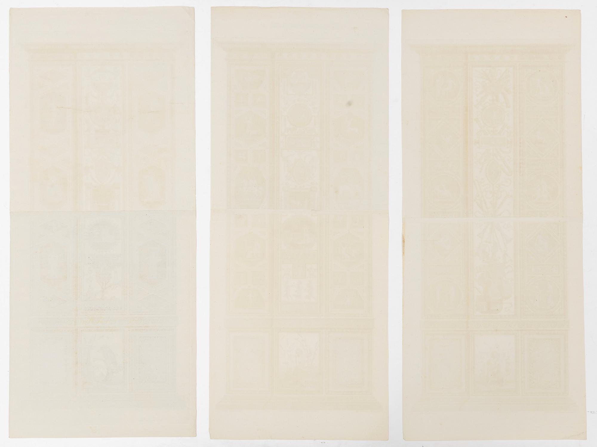 Giovanni Volpato, Six wall sections / pilasters in the Raphael Loggias in the Vatican.