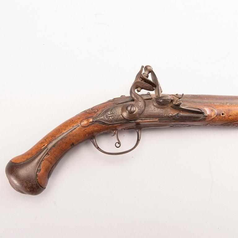A Pierre Formentin flintlock pistol, 18th Century latter part.