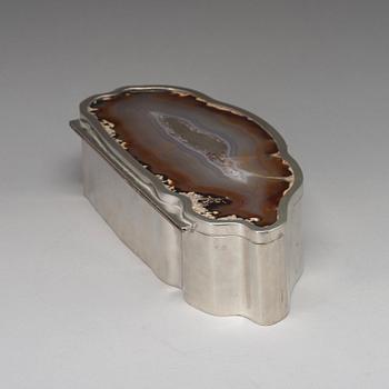 Estrid Ericson, a pewter and agate casket, Stockholm 1975.