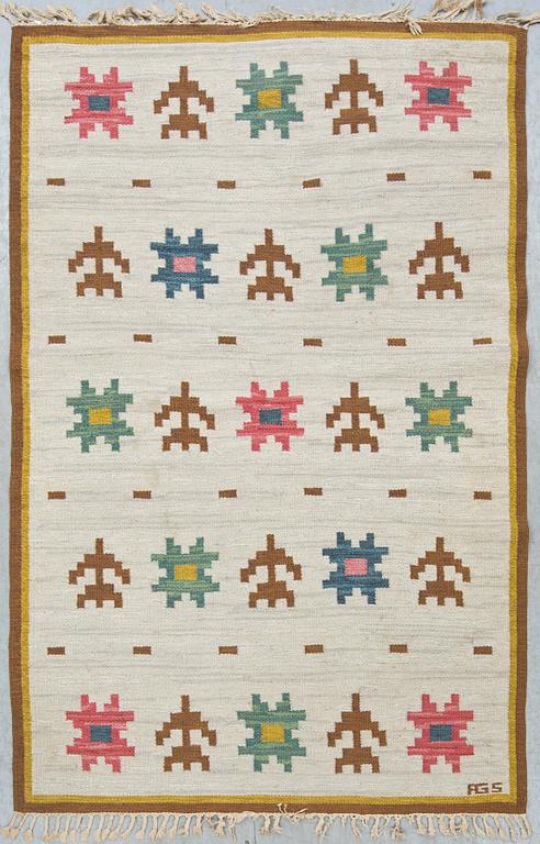 MATTA, rölakan, monogramsignerad AGS, Anna-Greta Sjöquist, 1900-talets mitt, ca 225 X 146 cm.