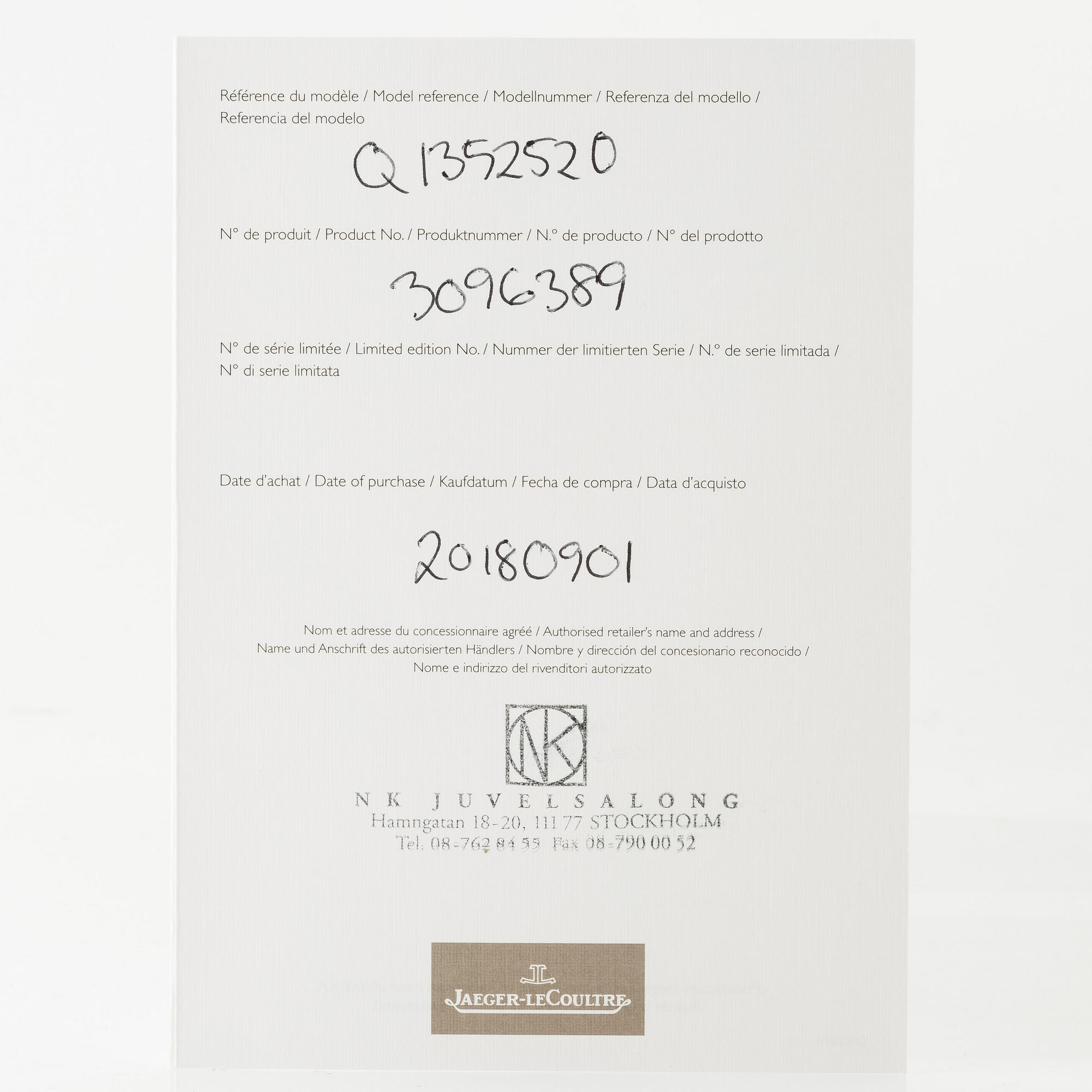 Jaeger-LeCoultre, Master Ultra Thin, wristwatch, 40 mm.