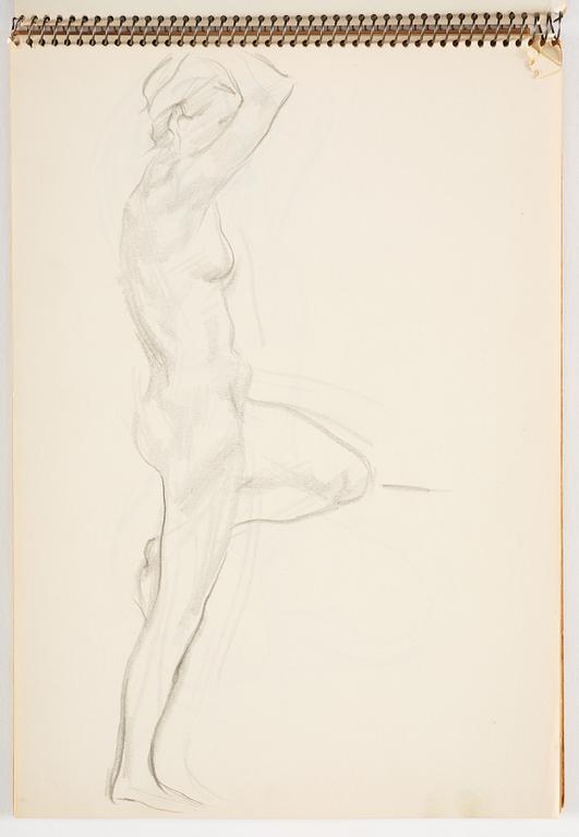 Lotte Laserstein, 3 skissblock med teckningar.