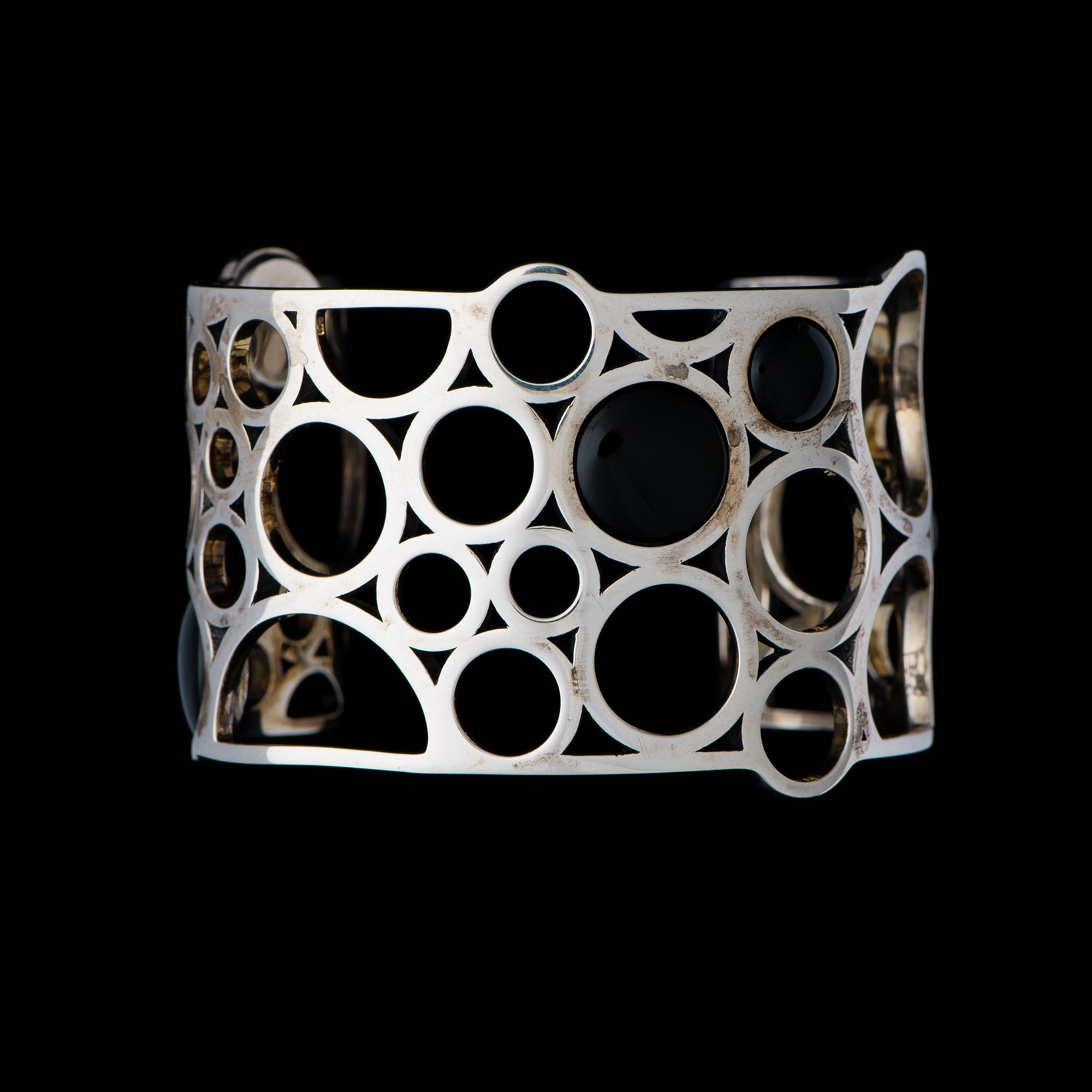 REGITZE OVERGAARD, ARMRING, Georg Jensen "Regitze", silver, svart agat.