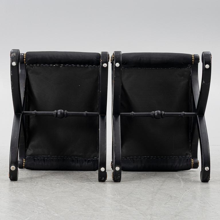 Stools, a pair, Empire style, second half of the 20th century.