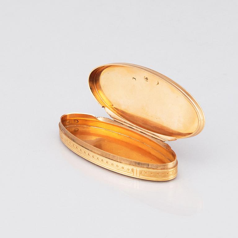 Dosa, guld 18K, Paris 1789-1791, kontrollör Jean-François Kalendrin.