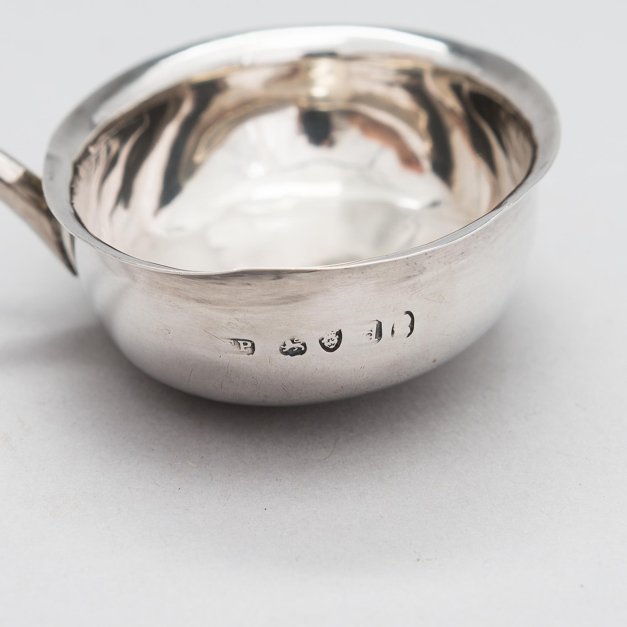 Four silver ladles, Sweden and England, 18th and 19th centuries.