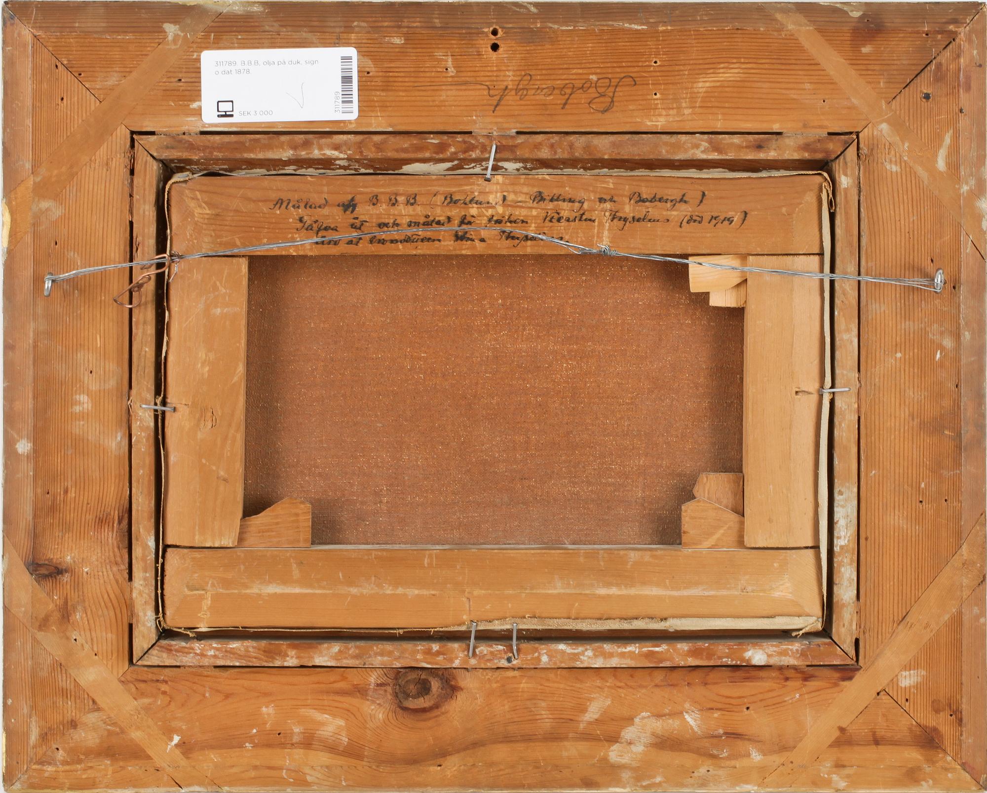 B.B.B, olja på duk, sign o dat 1878.